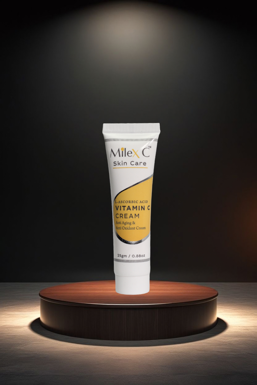 Milex C Skin Care Vitamin C Cream with L-Ascorbic Acid – Anti-Aging & Anti-Oxidant Formula (25gm)